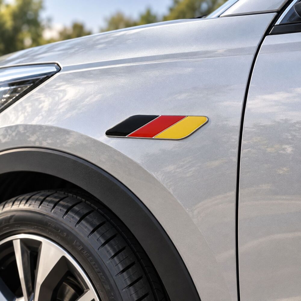 German Flag Car Fender Emblems – Set of 2.